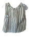 Velvet Size S Taupe & Cream Linen & Viscose Sleeveless Striped Ruffle collar Top Taupe & Cream / S