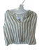 Velvet Size S Taupe & Cream Linen & Viscose Sleeveless Striped Ruffle collar Top Taupe & Cream / S