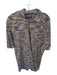 Johnston & Murphy Size XL Tan & Navy Print Organic Cotton Heathered Men's Polo Tan & Navy Print / XL