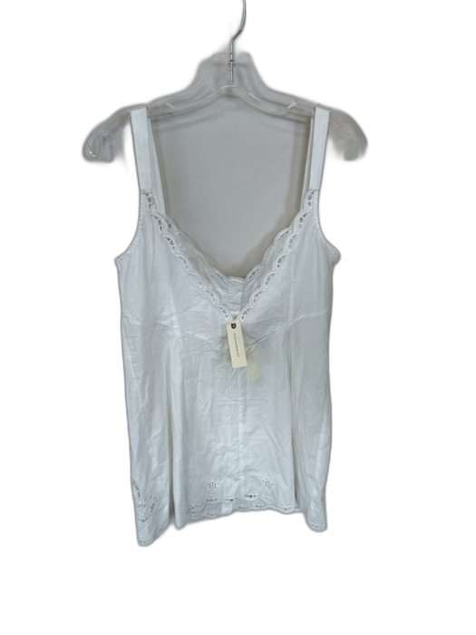Lyrebird Size M White Cotton Sleeveless Lace Trim Bows Low Back Dress White / M
