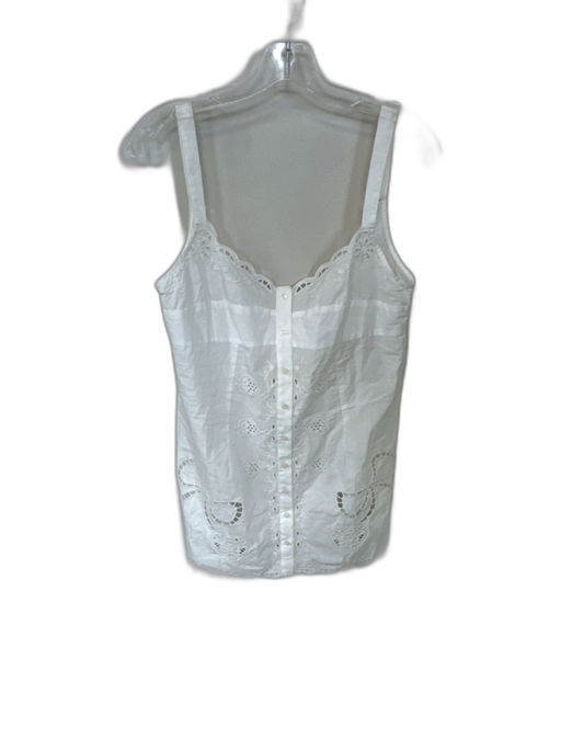 Lyrebird Size M White Cotton Sleeveless Lace Trim Bows Low Back Dress White / M