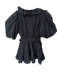 Love The Label Size M Black Cotton 3/4 Balloon Sleeve Ruffles Wrap Dress Black / M