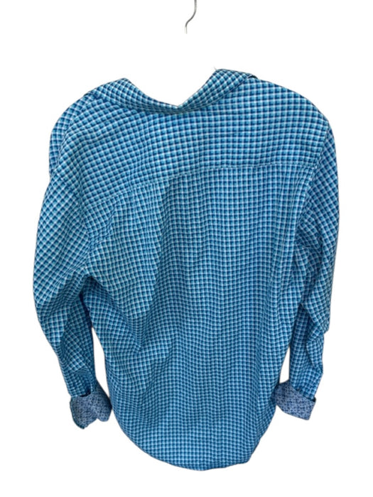 Robert Graham Size S Aqua & Blue Cotton Checkered Button Down Men's Shirt Aqua & Blue / S