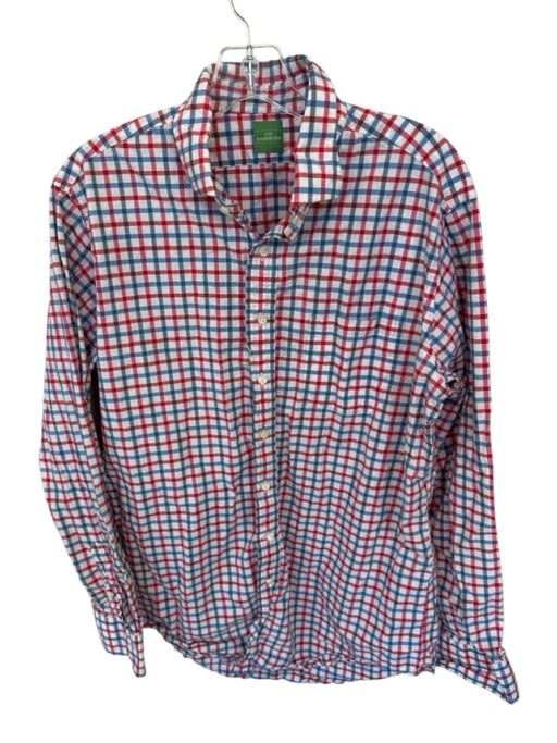 Sid Mashburn Size L Red & Blue Cotton Checkered Button Down Men's Shirt Red & Blue / L