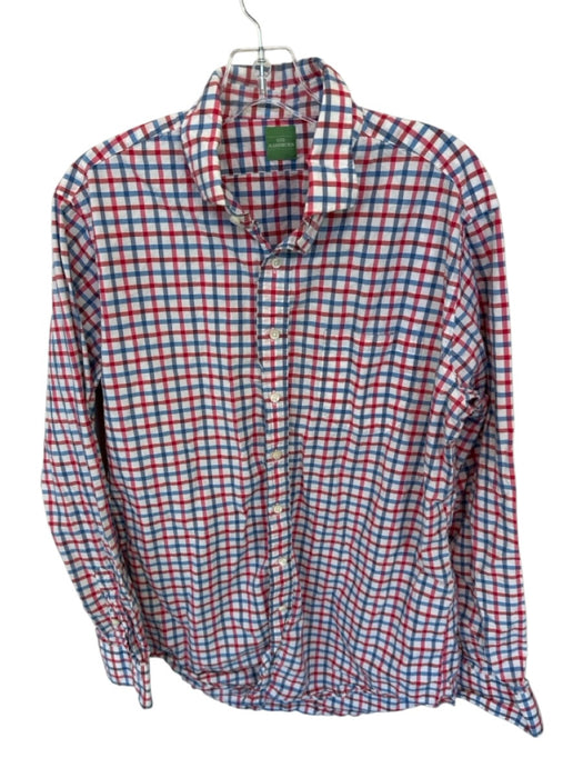 Sid Mashburn Size L Red & Blue Cotton Checkered Button Down Men's Shirt Red & Blue / L