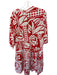 H&M Size M red & cream Cotton Long Sleeve Abstract Buttons Maxi Dress red & cream / M