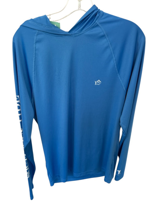 Southern Tide Blue & White Polyester Fish Hood Fishing Men's Pullover Blue & White / M
