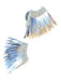 Mignonne Gavigan Silver Beaded Post Back Wings Metallic Earrings Silver