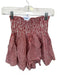 Koch Size M Red & White Cotton Smocked Striped Shorts Red & White / M