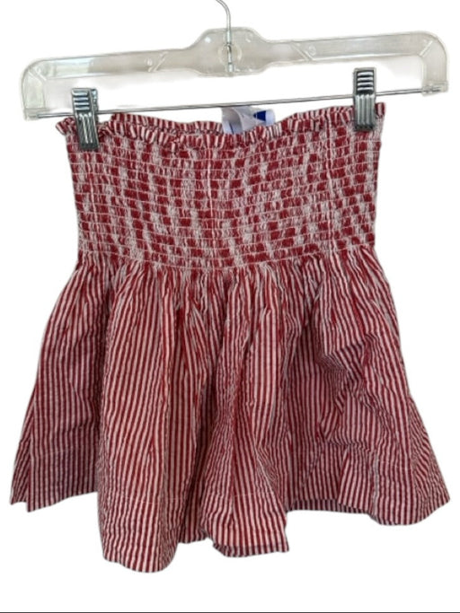 Koch Size M Red & White Cotton Smocked Striped Shorts Red & White / M