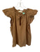 Stark X Size XS Brown Cotton Flutter Sleeves Ruffles Front Tie Top Brown / XS