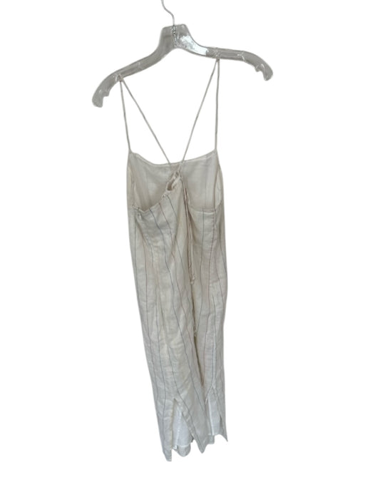 Alex Mill Size L White & Multi Linen Spaghetti Strap Striped Maxi Dress White & Multi / L