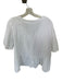 Francesca Bettini Size M White Linen Short Sleeve Peplum Button Down Top White / M