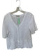 Francesca Bettini Size M White Linen Short Sleeve Peplum Button Down Top White / M