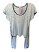 Lake Size M White & Green Pima Cotton Striped Ombre Short Sleeve Pants Pajamas White & Green / M