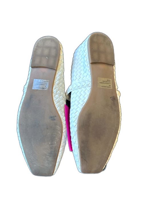 Steve Madden Shoe Size 9 White Vegan Leather Basket Weave Square Toe Flats White / 9