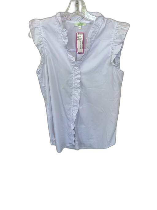 Jade Size M White Cotton Cap Sleeve Ruffles Top White / M