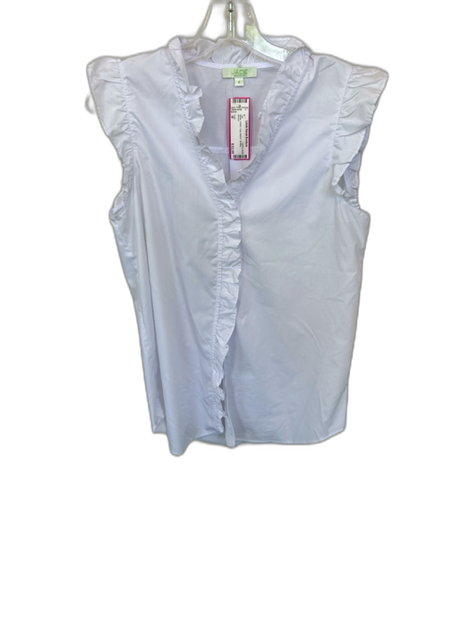 Jade Size M White Cotton Cap Sleeve Ruffles Top White / M