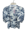 Las Surenas Size XS White & Navy Linen & Cotton 3/4 Balloon Sleeve Trees Top White & Navy / XS
