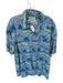 Columbia Vintage Size M Blue & Green Rayon Blend Palm Tree Button Down Shirt Blue & Green / M