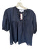 Never a Wallflower Size S navy & gold Cotton Blend Long Balloon Sleeve Top navy & gold / S