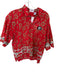 Size XL Red & Tan Cotton Hawaiian Button Down Men's Shirt Red & Tan / XL
