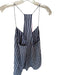 Tibi Size 8 Blue & White Viscose Blend Spaghetti Strap Striped Racerback Top Blue & White / 8