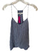Tibi Size 8 Blue & White Viscose Blend Spaghetti Strap Striped Racerback Top Blue & White / 8
