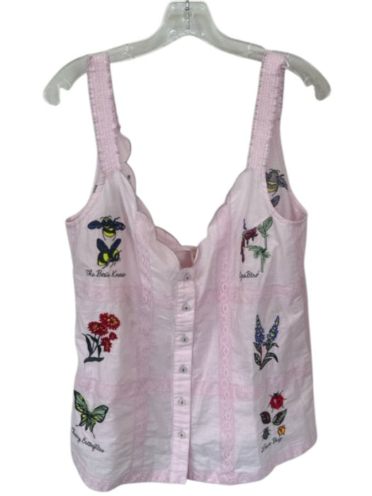 Lyrebird Size M Purple & Multi Cotton Sleeveless Embroidered Flowers Top Purple & Multi / M
