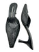 Donald J Pliner Shoe Size 7.5 Black Leather Kitten Heel Woven Pointed Toe Mules Black / 7.5