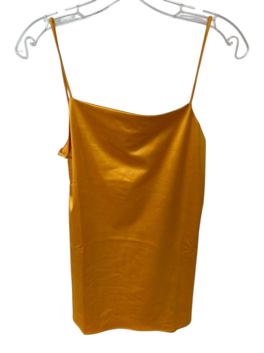 Mango Size M Marigold Polyester Spaghetti Strap Square Neck Dress Marigold / M