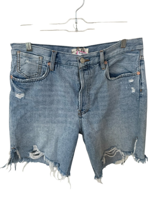 We The Free Size 29 Light Wash Cotton High Waist Button Fly distressed Shorts Light Wash / 29
