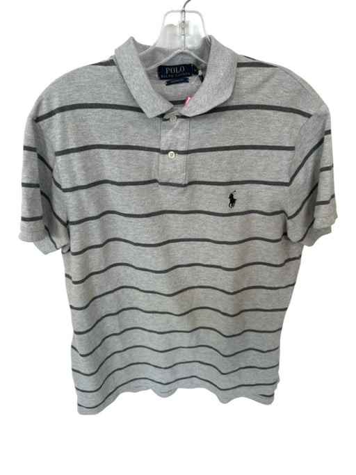 Polo Ralph Lauren Size M Gray Cotton Striped Men's Polo Gray / M