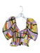 Cleobella Size M Purple & Yellow Cotton Short Balloon Sleeve Grid Cropped Top Purple & Yellow / M