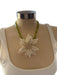 Green & White Resin Beaded Flower Statement Necklace Green & White