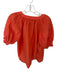 Olivia James Size L Orange Cotton 3/4 Balloon Sleeve V Neck Top Orange / L