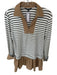 Strut & Bolt Size S Black & Tan Cotton Blend Long Sleeve Striped Collar Dress Black & Tan / S