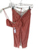 Reformation Size 4 Red & White Viscose Spaghetti Strap Gingham Cropped Skirt Set Red & White / 4