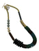 Green & Brown Beaded Chunky Toggle Statement Necklace Green & Brown
