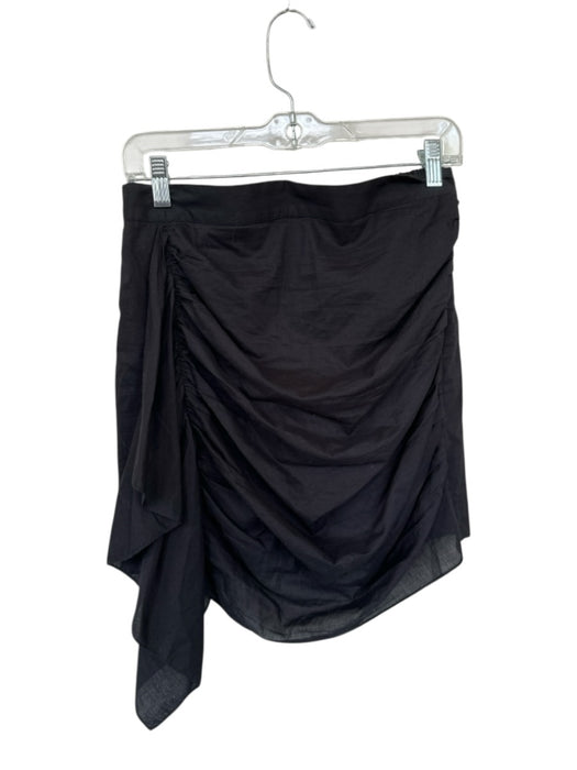 Rhode Size M Black Cotton Elastic Waist Ruffle Back Zip Skirt Black / M