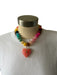 Multi Resin Chunky Beads Heart Necklace Multi