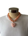 Peach & Pink Resin Chunky Beads Heart Necklace Peach & Pink