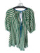 Free People Size S Green & Cream Cotton 3/4 Balloon Sleeve Striped Romper Green & Cream / S