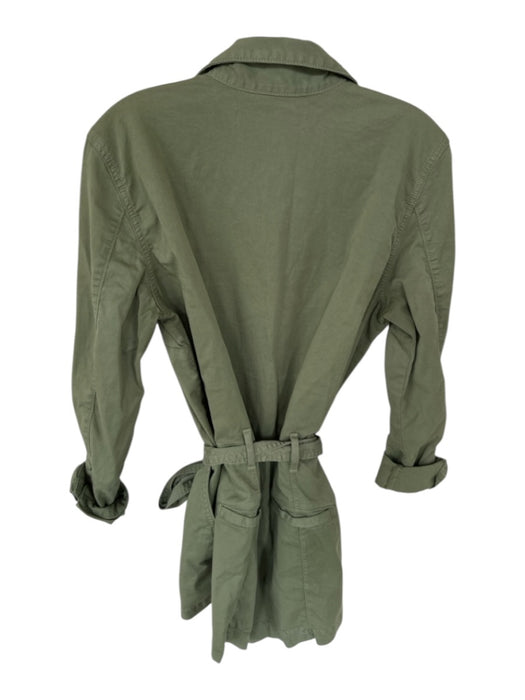 Veronica Beard Size M Army Green Cotton Long Sleeve Button Down Romper Army Green / M