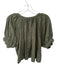 Tuckernuck Size S Olive Green Linen Short Balloon Sleeve Buttons Top Olive Green / S