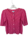 525 Size XS Pink Wool Blend Short Balloon Sleeve Cable Knit Cardigan Sweater Pink / XS