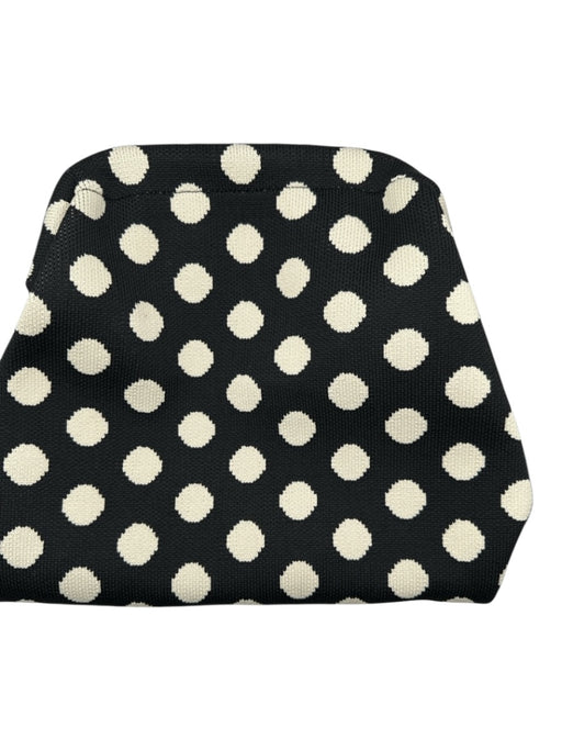 Black & Cream Canvas Hinge Polka Dot Clutch Bag Black & Cream / S