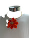 Gold & Orange Metal Rhinestone Flower Statement Necklace Gold & Orange