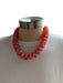 Mauve Resin Chunky Beads Necklace Mauve