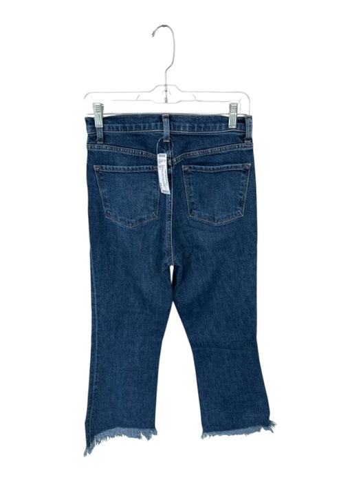 J Brand Size 27 Dark Wash Cotton Blend High Waist Boot Cut Raw Hem Cropped Jeans Dark Wash / 27